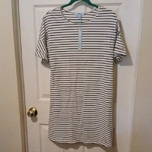 She + Sky Striped Monochrome Mini Dress